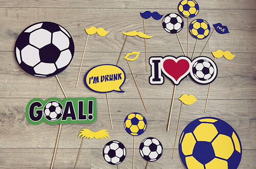 Fotoprops voetbal feest