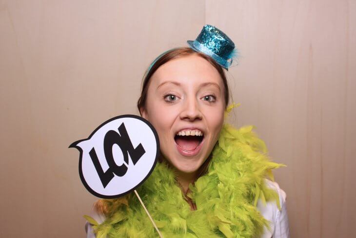 Ankie bij de photobooth